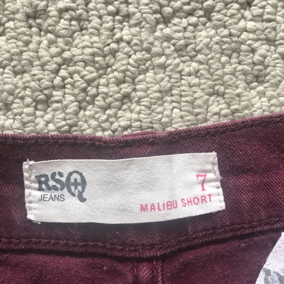 burgundy jean shorts - Picture 4 of 4